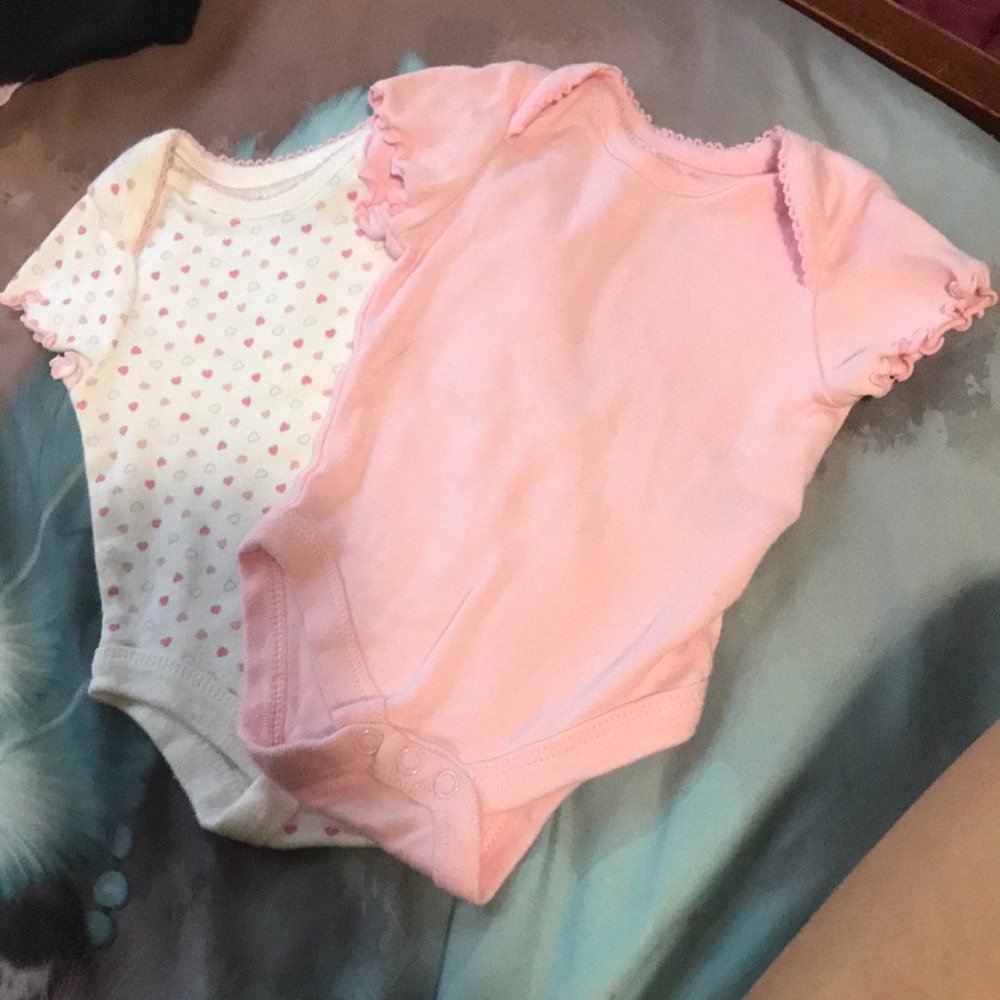 Pink heart onesie set